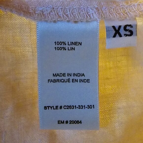 NWOT CLOTH & STONE (XS) 100% Linen Split Back Rolled Sleeves Peach Button Up - Picture 10 of 10